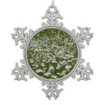 Field of Daisies Alaskan Wildflowers Snowflake Pewter Christmas Ornament