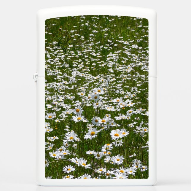 Field of Daisies Alaskan Wildflowers Zippo Lighter (Front)