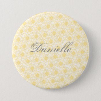 Field Of Daisies Button  Yellow Flowers Pinback Button by Superstarbing at Zazzle