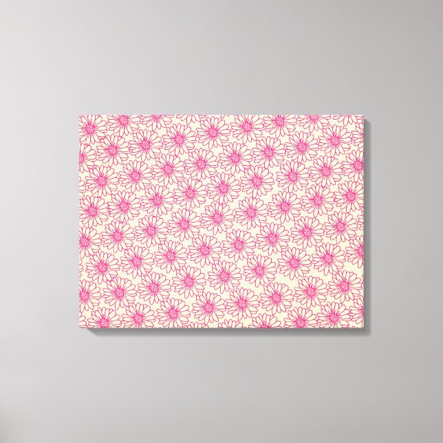 Field of Daisies Canvas Print, Magenta Print (Front)