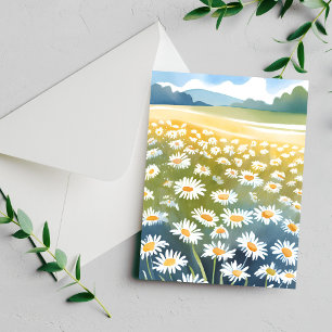 Field of Daisies Flower Meadow Floral Card