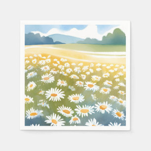 Field of Daisies   Flower Meadow Floral Painting Napkins