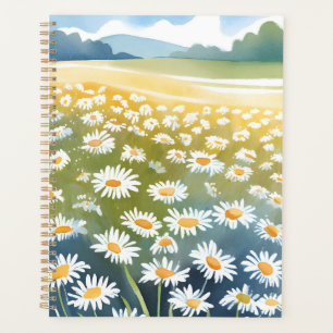 Field of Daisies Flower Meadow Floral Painting Planner