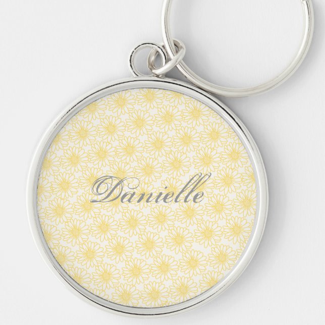 Field of Daisies Keychain, Yellow Flowers Keychain (Front)
