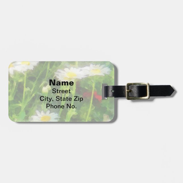 Field of Daisies Luggage Tag (Front Horizontal)