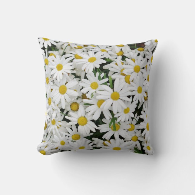 Field of Daisies Throw Pillow (Front)