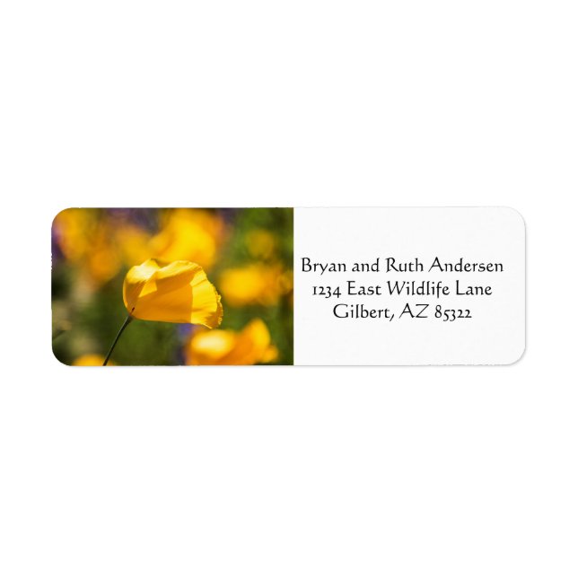 Field of dancing poppies label (Front)