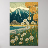 Field of Dandelions Japanese Art