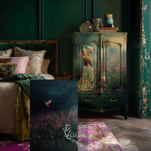 Field of Dreams, Dark Emerald Green, Hummingbird  Tissue Paper