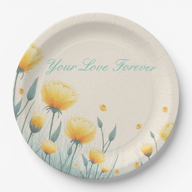 Field of Endless Love Paper Plates (Front)