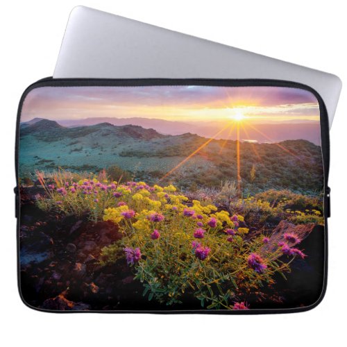 Field of Flowers at Sunrise_South of Monitor Pass Laptop Sleeve