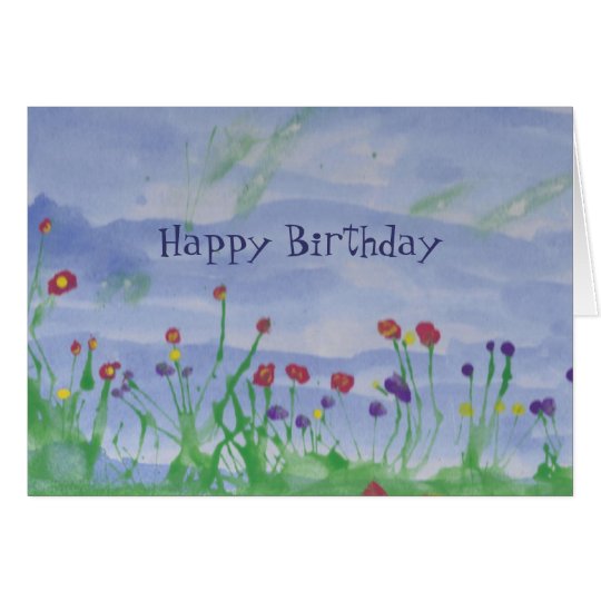 FIELD OF FLOWERS-Birthday Card | Zazzle