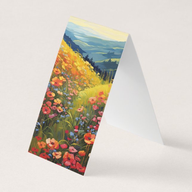 Field of Flowers Book Folded Bookmark  Business Card (Front)
