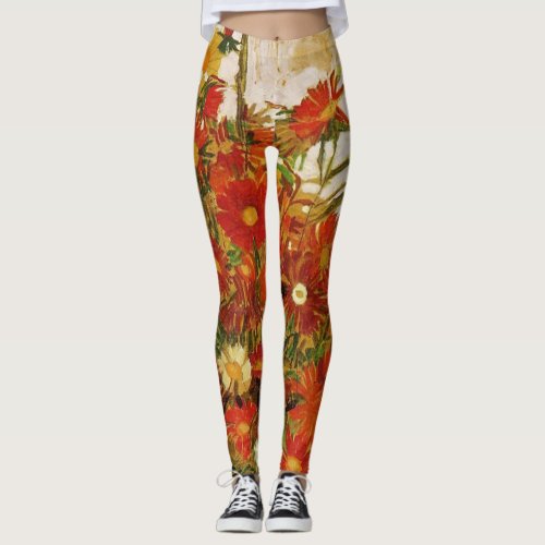 Field of Flowers by Egon Schiele Leggings