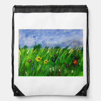 Field of Flowers Drawstring Bag