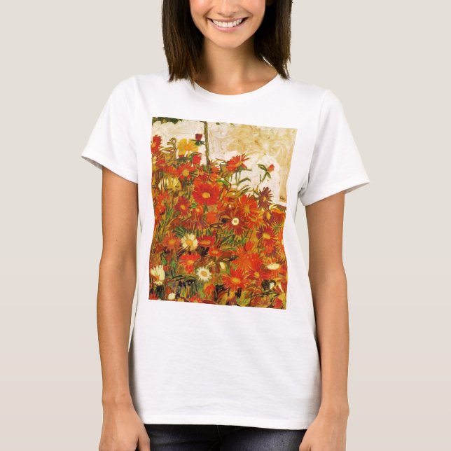 Field Of Flowers  - Egon Schiele T-Shirt (Front)