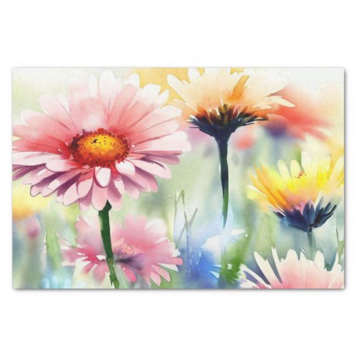 Field of Flowers_Gerbera Daisy C Watercolor  Tissue Paper