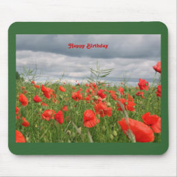 Field of flowers &quot;Happy Birthday&quot; Mousepad