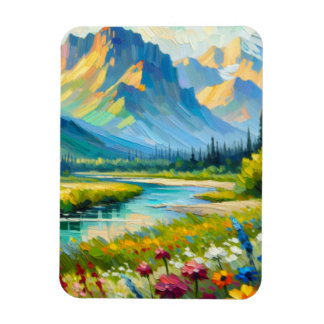 Field of Flowers in the Mountains Magnet