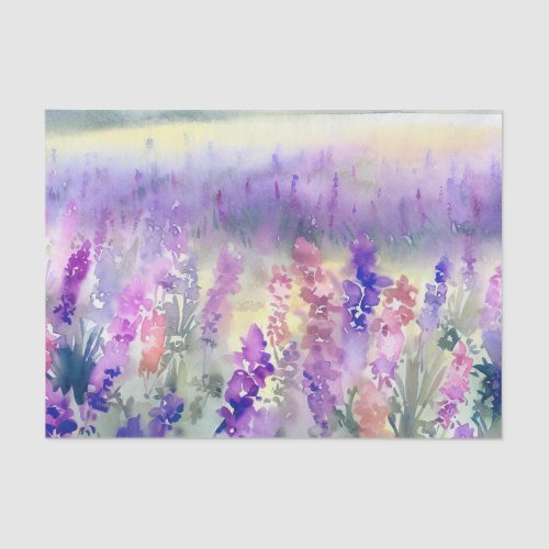 Field of Flowers-Lavender (D) Watercolor  Tissue Paper
