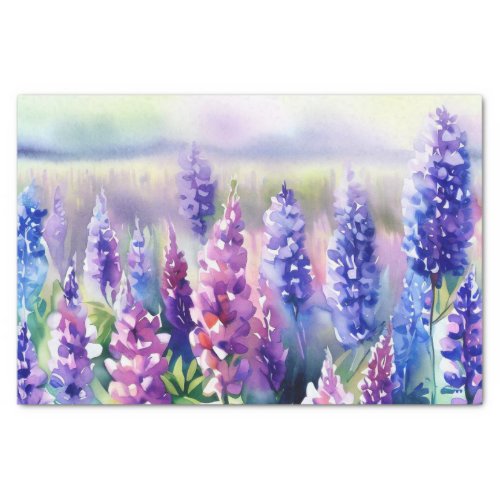 Field of Flowers_Lupine D Watercolor  Tissue Paper