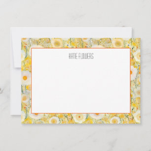 Field of Flowers NAME Yellow Orange Natural Beauty Note Card