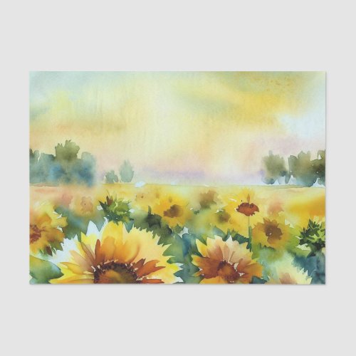 Field of Flowers-Sunflower (D) Watercolor  Tissue Paper