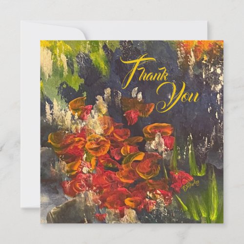 Field of Flowers Thank You Flat Card