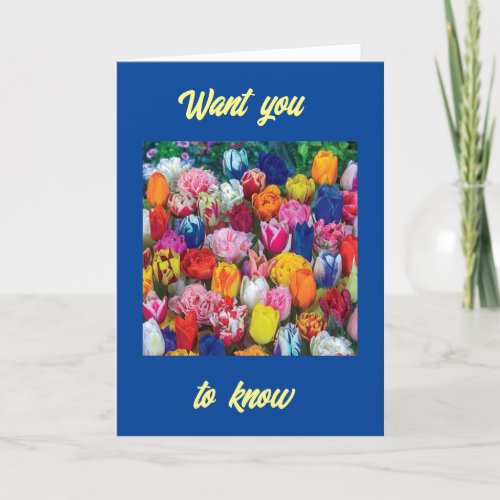FIELD OF FLOWERS TO SAY THANK YOU CARD