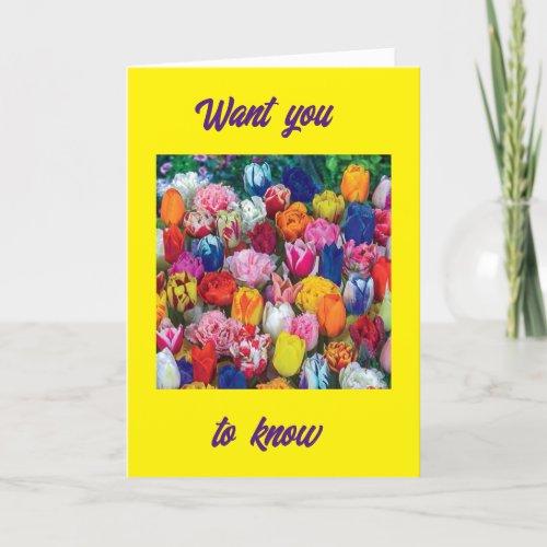 FIELD OF FLOWERS TO SAY THANK YOU CARD