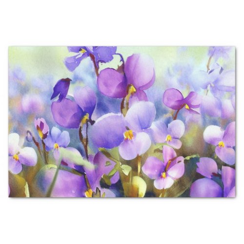 Field of Flowers_Violet A Watercolor  Tissue Paper