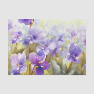 Field of Flowers-Violet (C) Watercolor  Tissue Paper