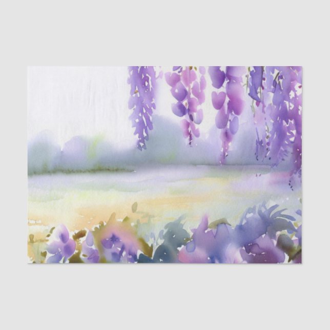 Field of Flowers-Wisteria (C) Watercolor  Tissue Paper (Front)