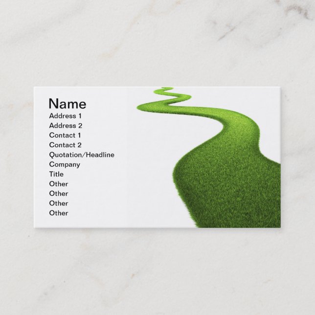 Field Of Fresh Green Grass Business Card (Front)