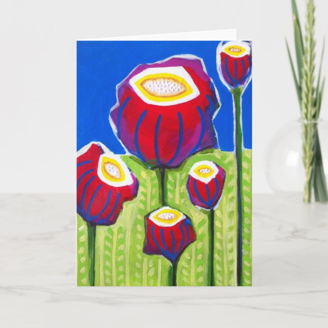 "Field of Funky Flowers" Card (Front)