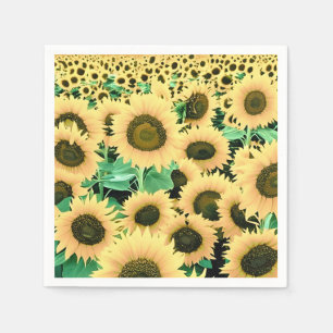 Field of Golden Yellow Sunflowers  Napkins