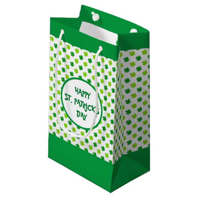 Field Of Green Clovers Gift Bag (Front Angled)