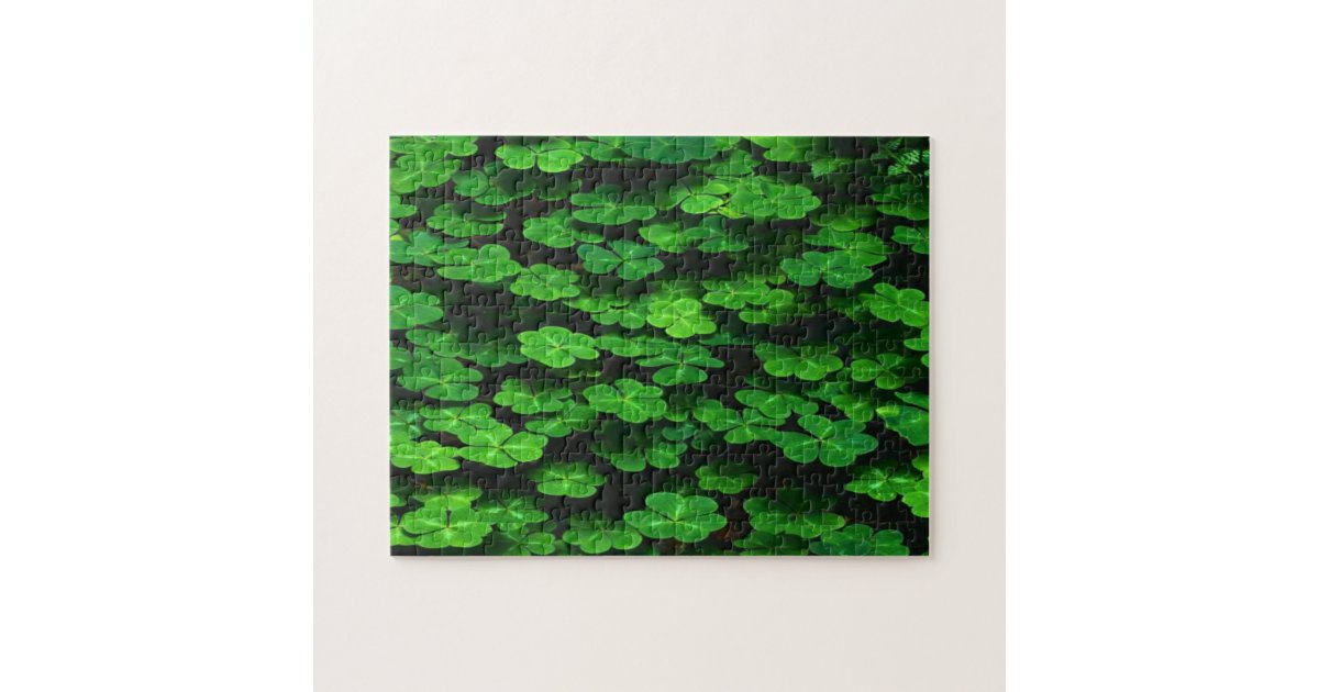 Field Of Green Shamrock Clover Jigsaw Puzzle Zazzle