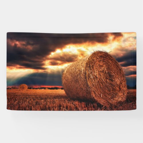 Field of Hay Bales Banner