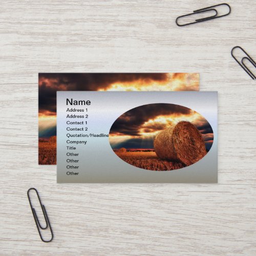 Field of Hay Bales Business Card