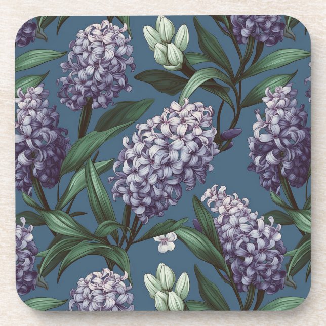 Field of Hyacinth Beverage Coaster (Front)