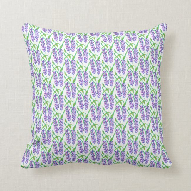 Field of Lavender Design Throw Pillow