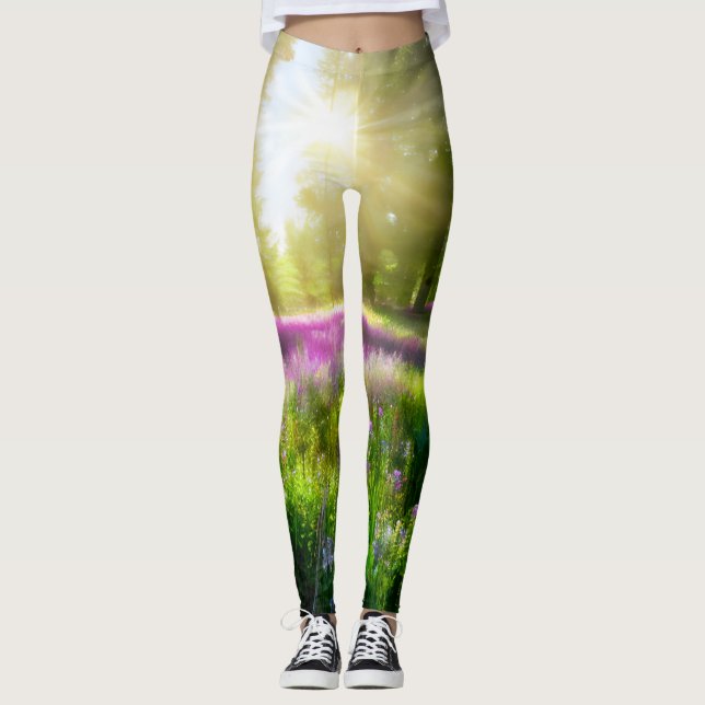 Field Of Lavender  Leggings (Front)