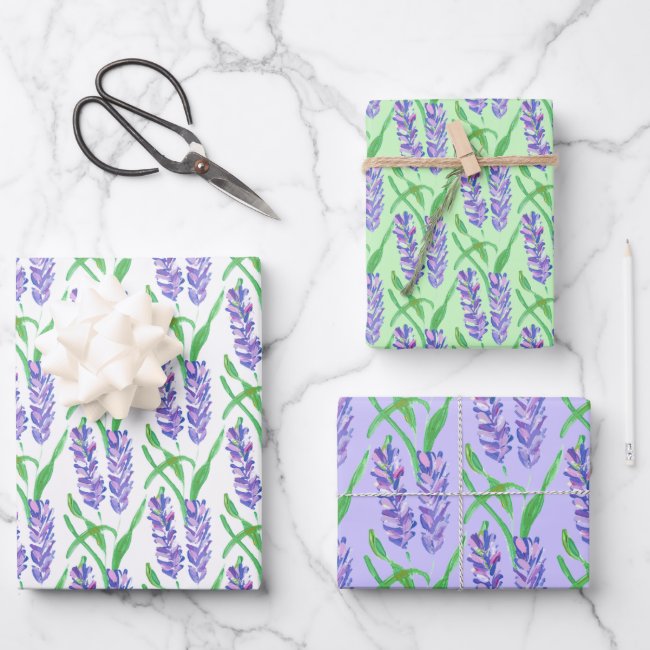 Field of Lavender Wrapping Paper Flat Sheet Set 