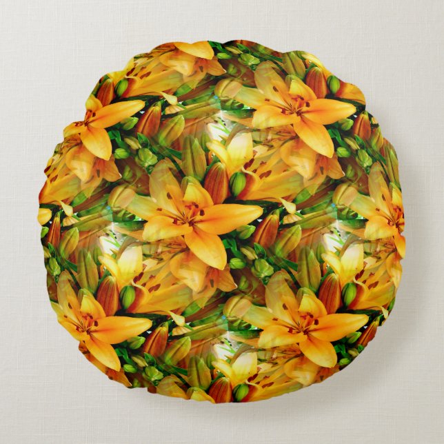 Field of Lilies....... Round Pillow (Front)