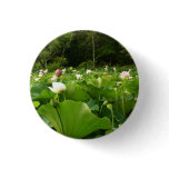 Field of Lotus Flowers Summer Garden Button