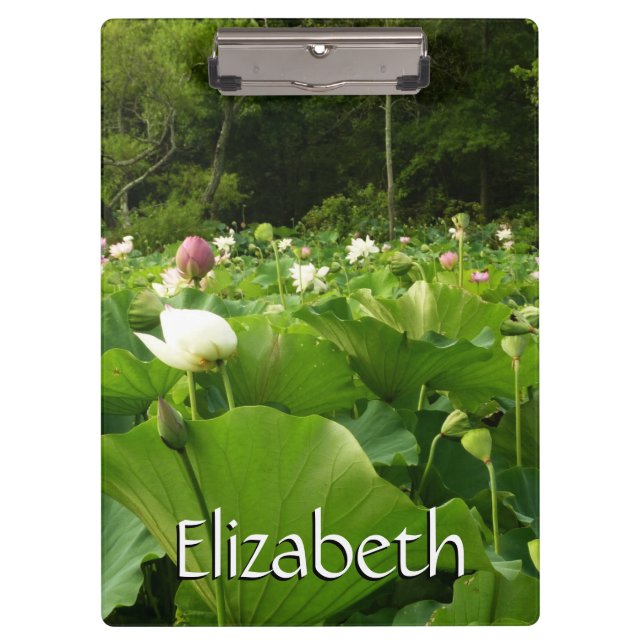 Field of Lotus Flowers Summer Garden Clipboard (Front)