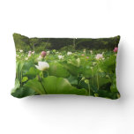 Field of Lotus Flowers Summer Garden Lumbar Pillow
