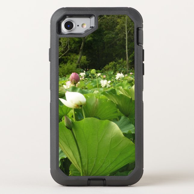 Field of Lotus Flowers Summer Garden Otterbox iPhone Case (Back)