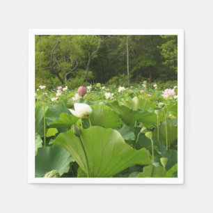 Field of Lotus Flowers Summer Garden Paper Napkins